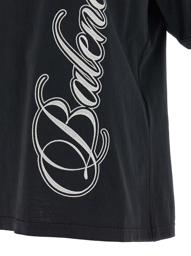 Balenciaga Black Washed Effect Cotton T-Shirt