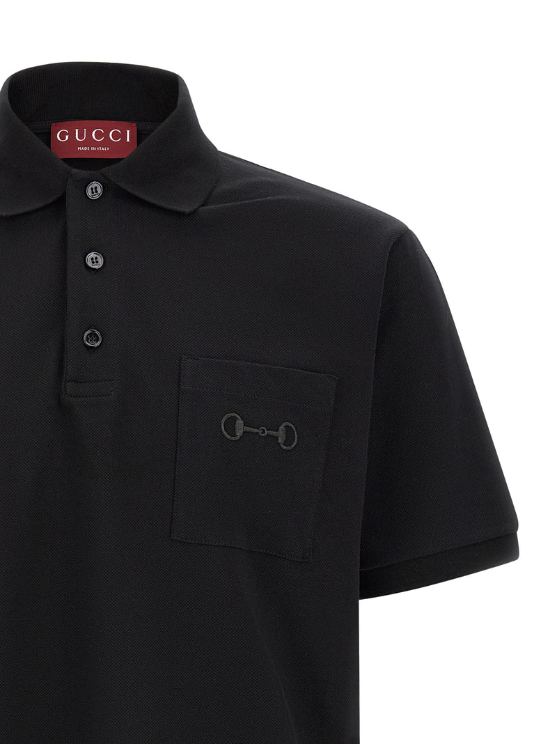 Gucci Black Cotton Polo Shirt - Stylish & Comfortable