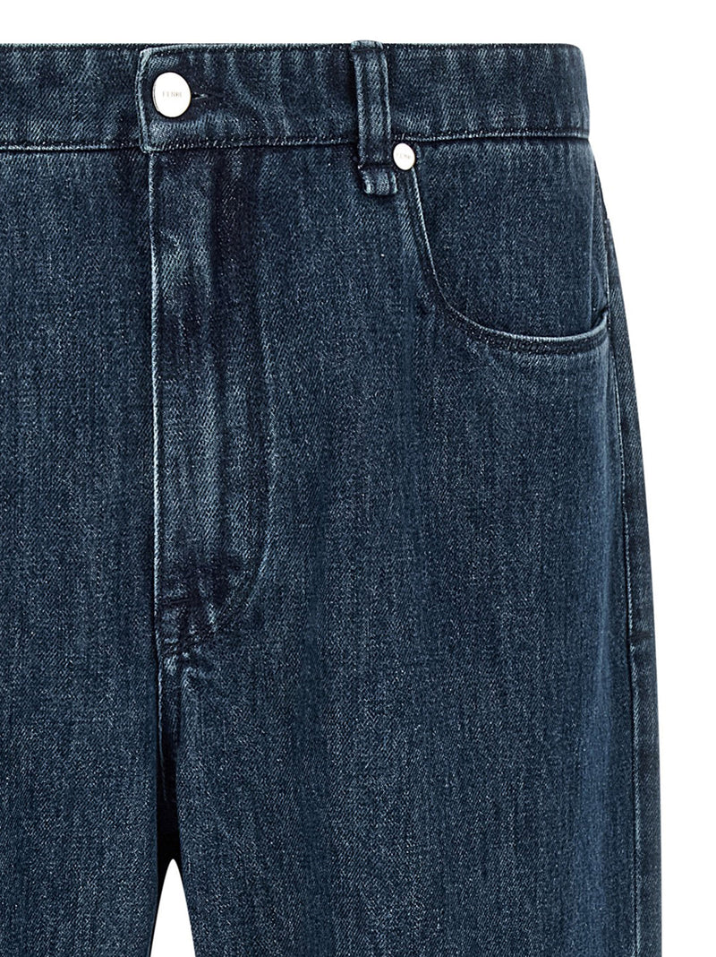 Fendi Blue Cotton Flared Jeans - Stylish High-Waisted Denim