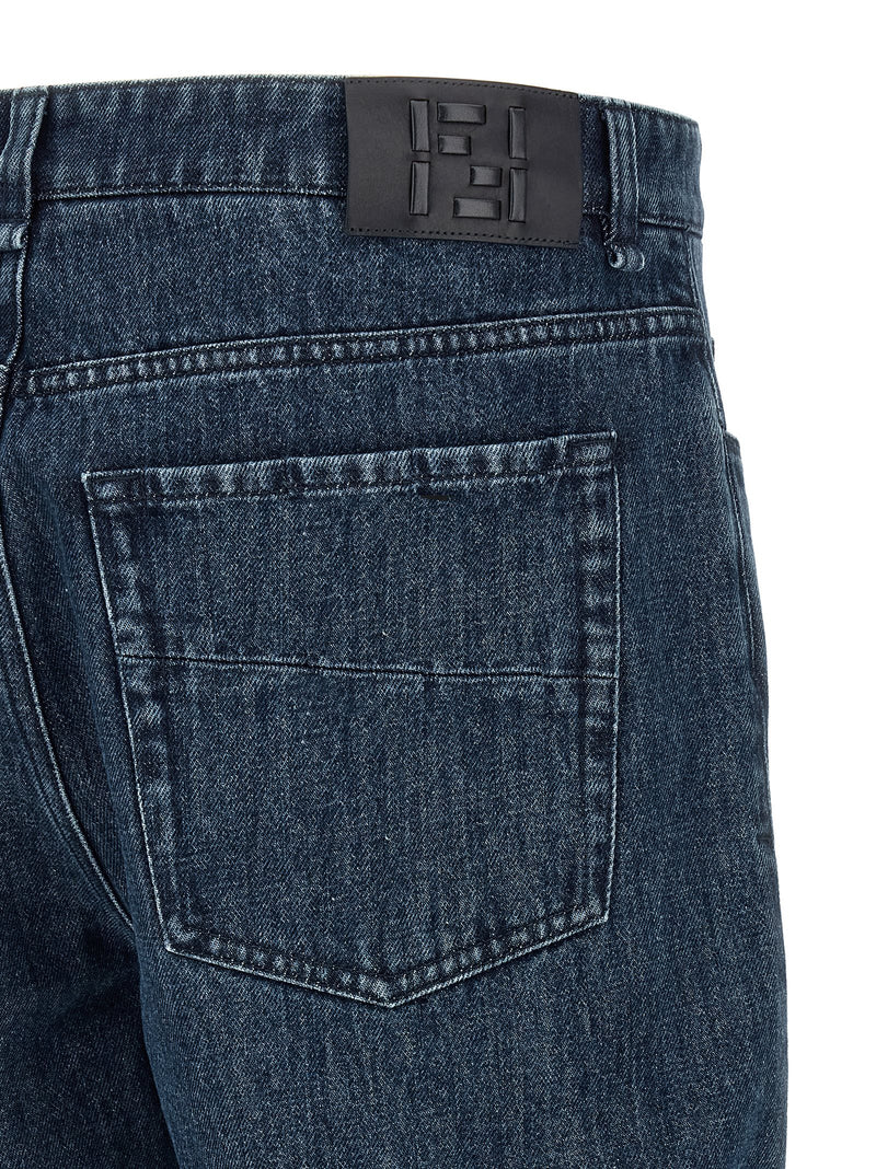 Fendi Blue Cotton Flared Jeans - Stylish High-Waisted Denim