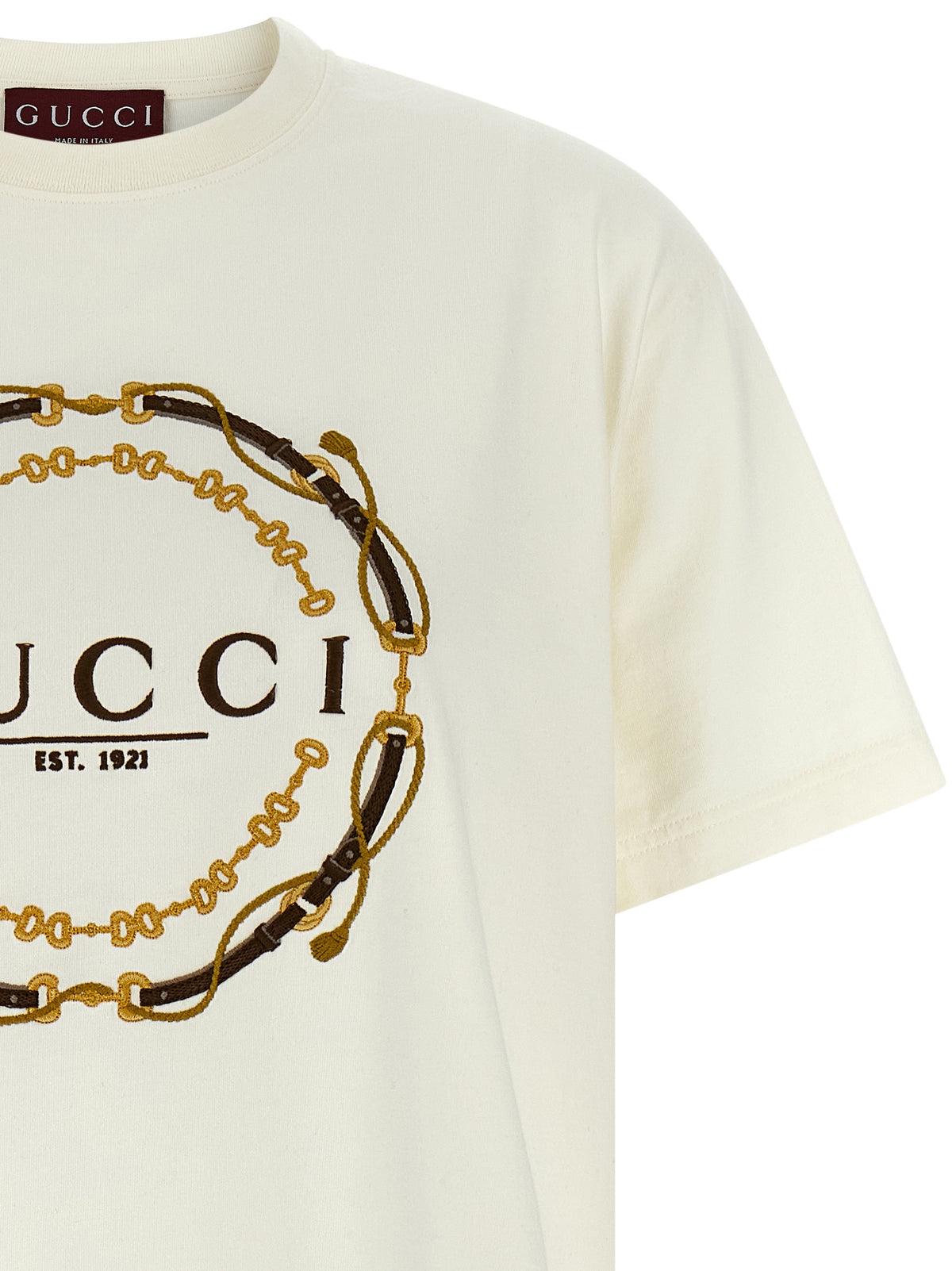 Gucci White Fabric T-Shirt - Iconic Comfort and Style