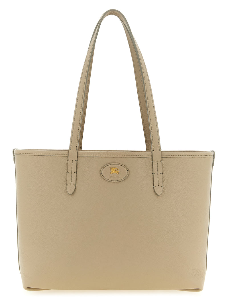 Sac cabas Burberry en cuir de veau beige
