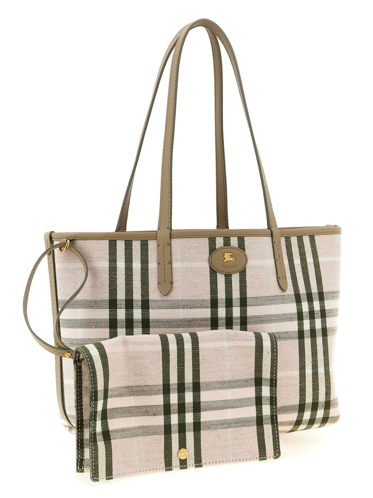 Sac cabas Burberry en cuir de veau beige