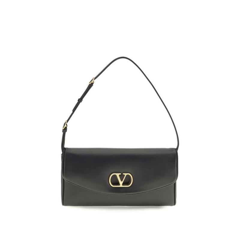 Valentino Garavani Brown Calf Leather Bos Taurus Shoulder Bag