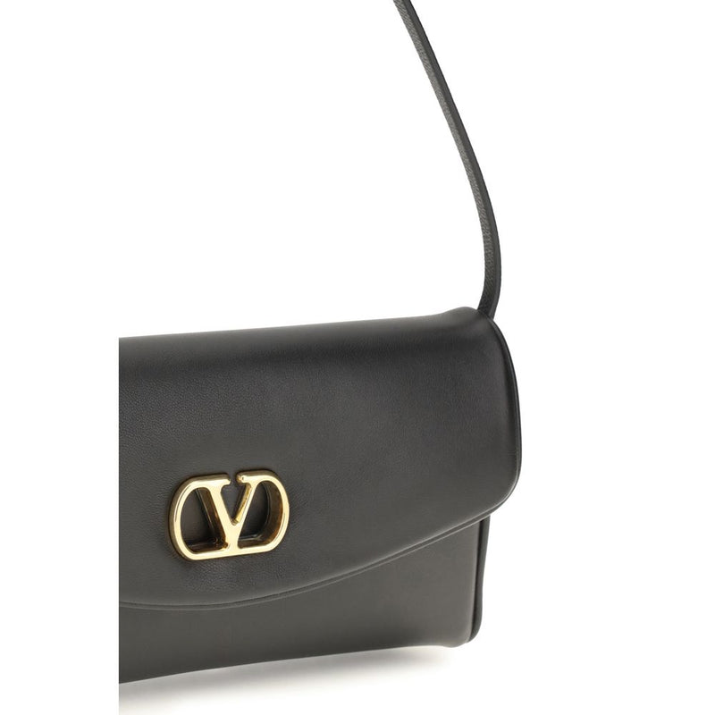 Valentino Garavani Brown Calf Leather Bos Taurus Shoulder Bag