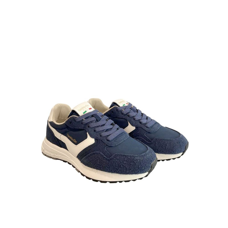 Pantofola D'Oro Blue Suede Low-Top Men Sneakers