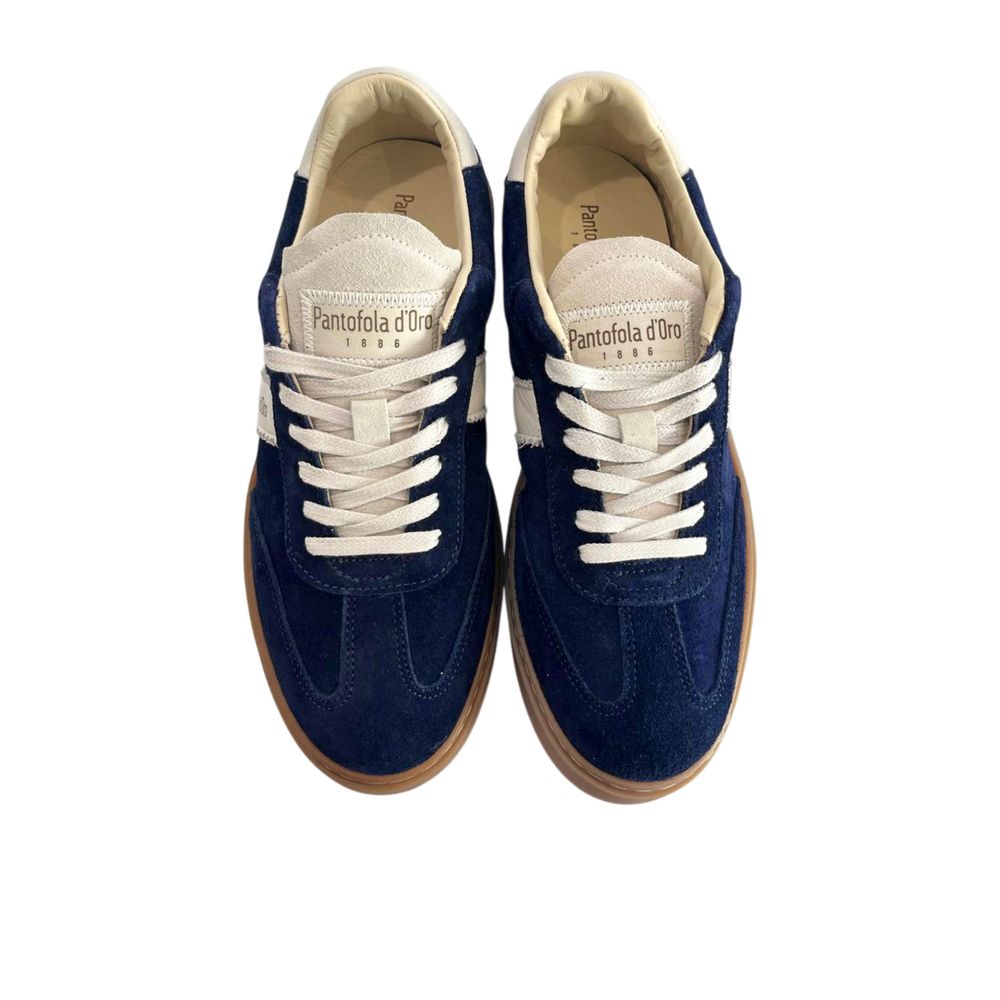 Baskets Homme en Daim Bleu Pantofola D'Oro