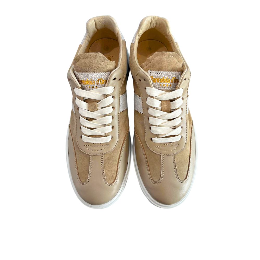 Baskets homme en suède beige Pantofola D'Oro