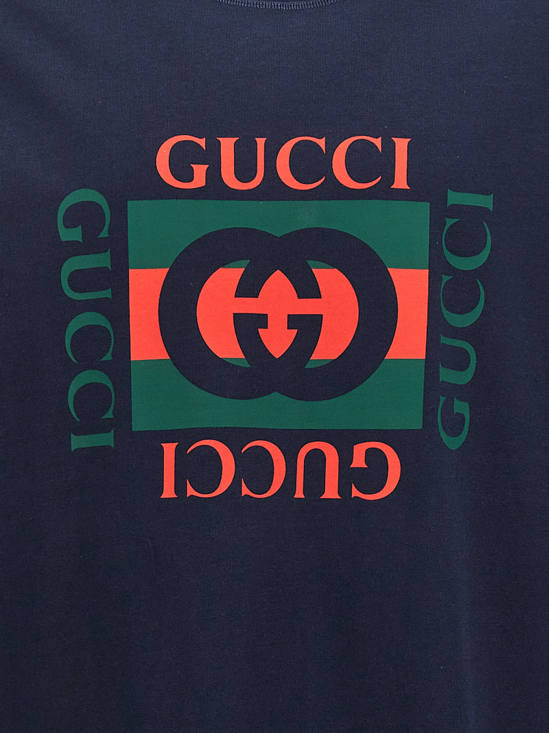 Gucci Blue Cotton T-Shirt