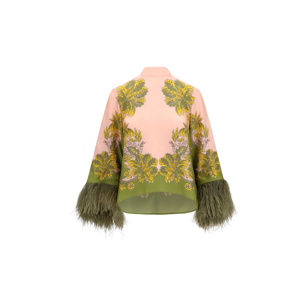 Chemise à motif de soie multicolore La Double J