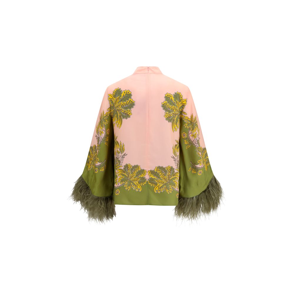 Chemise à motif de soie multicolore La Double J