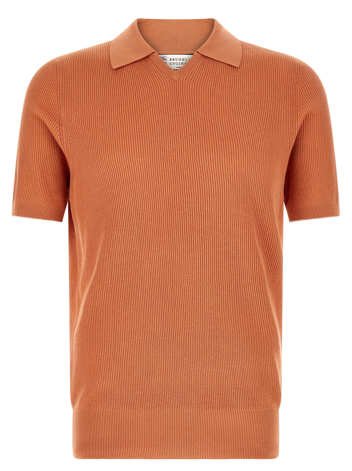 Brunello Cucinelli Orange Cotton Polo Shirt