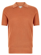 Brunello Cucinelli Orange Cotton Polo Shirt