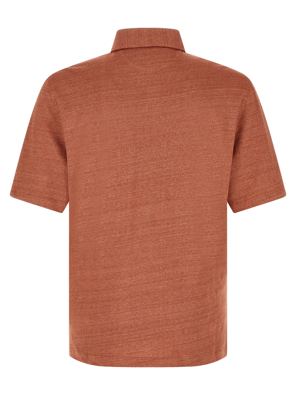 Polo en lin orange Brunello Cucinelli