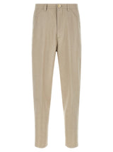 Pantalon décontracté en coton marron Brunello Cucinelli
