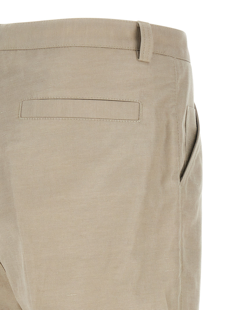 Pantalon décontracté en coton marron Brunello Cucinelli