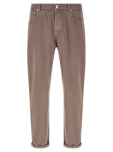 Brunello Cucinelli Brown Cotton Casual Pants for Men