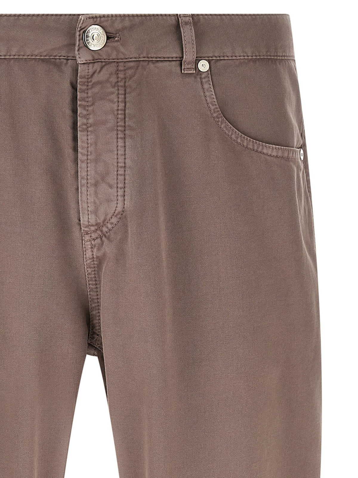 Brunello Cucinelli Brown Cotton Casual Pants for Men