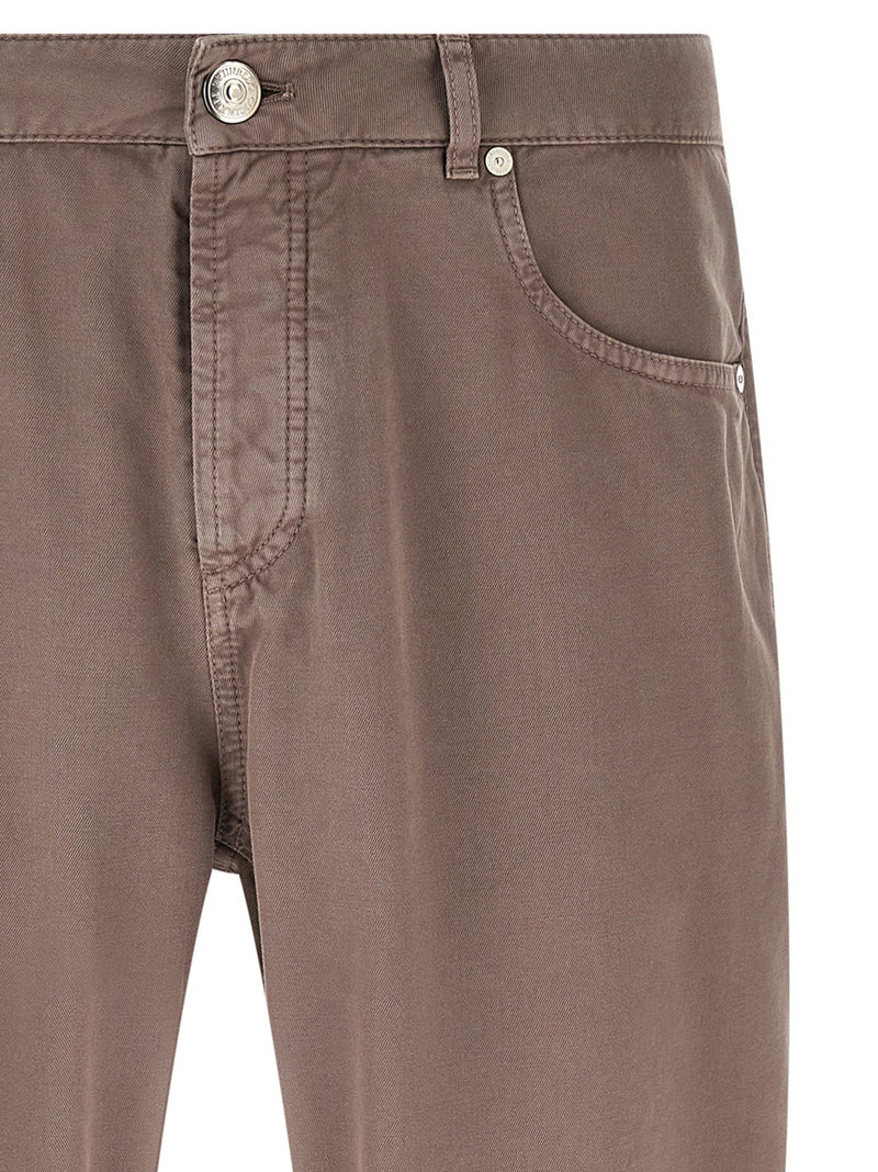 Brunello Cucinelli Brown Cotton Casual Pants for Men
