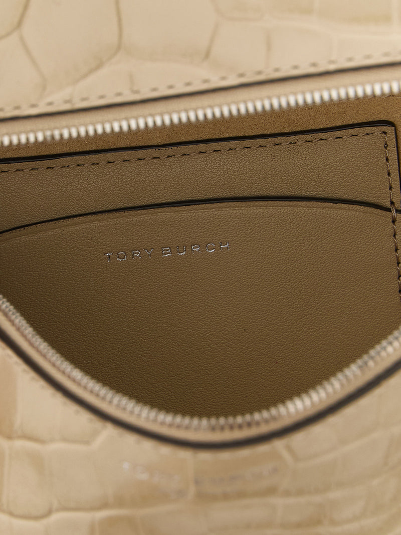 Sac à bandoulière en cuir de vachette beige Tory Burch