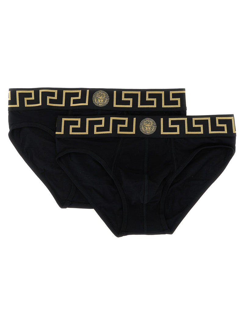 Versace Black Cotton Briefs - Luxurious Comfort and Style