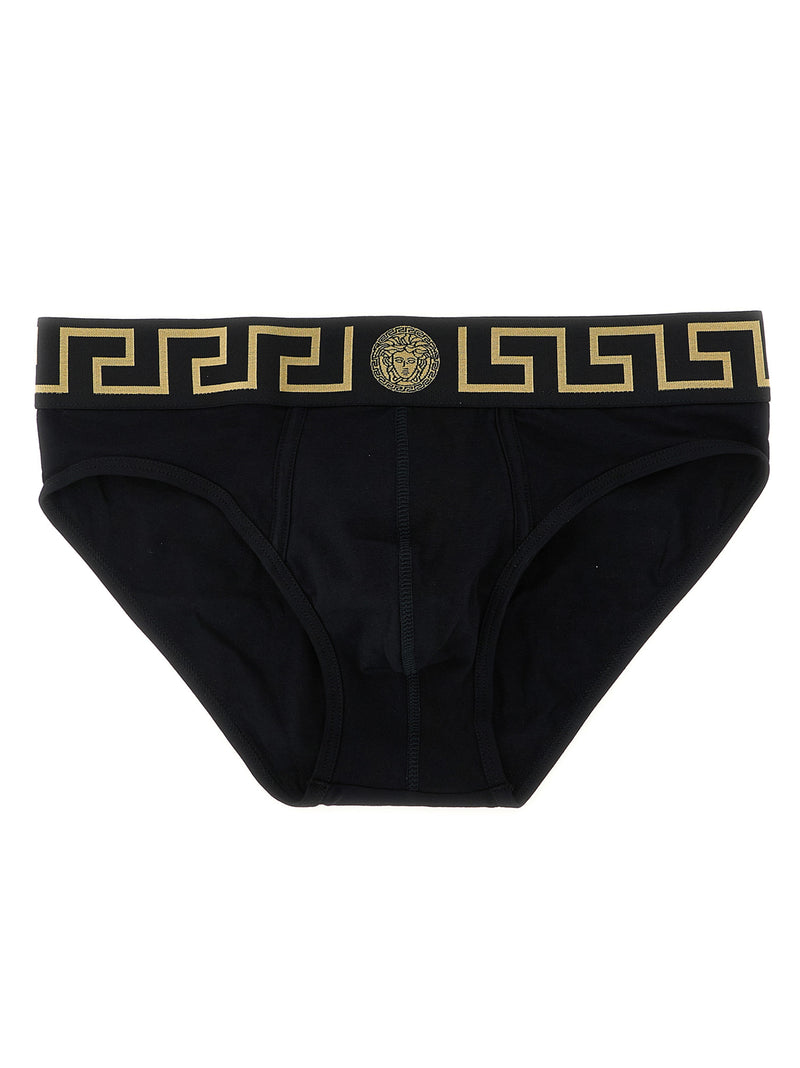 Versace Black Cotton Briefs - Luxurious Comfort and Style