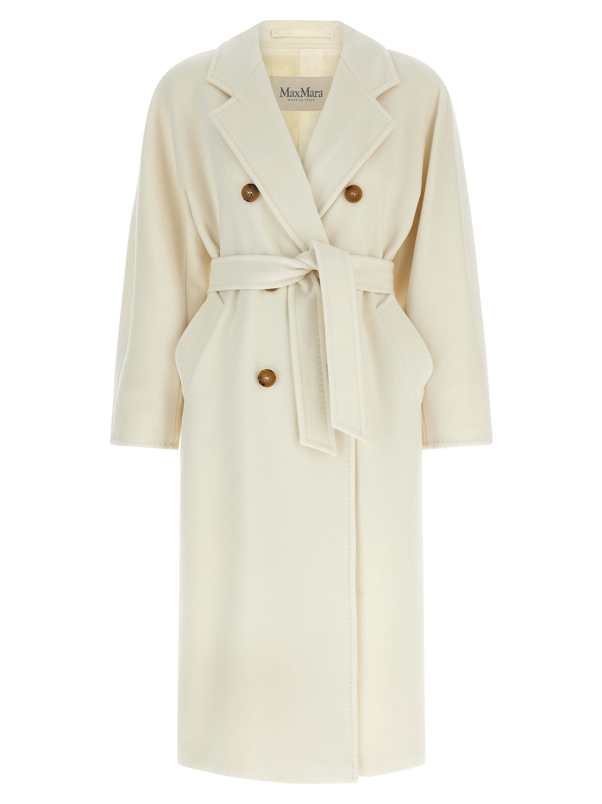 Manteau Max Mara blanc en laine vierge