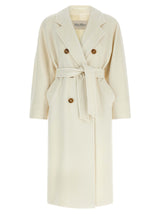 Manteau Max Mara blanc en laine vierge