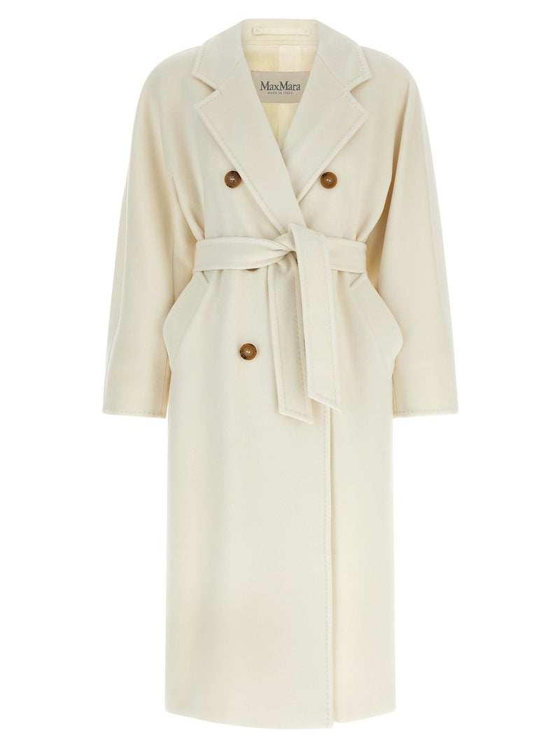 Manteau Max Mara blanc en laine vierge