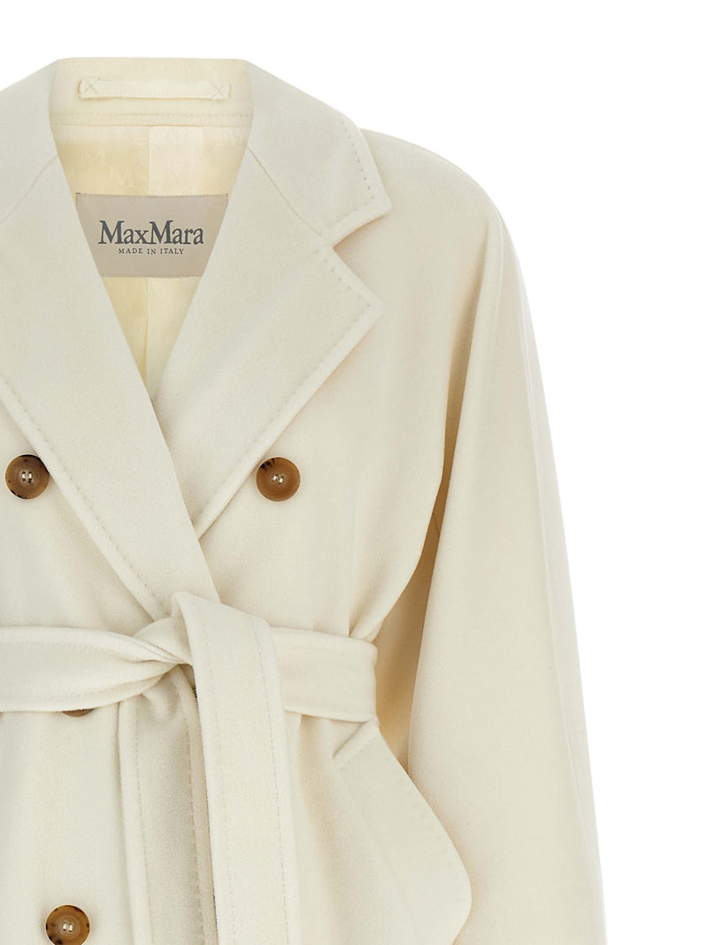 Manteau Max Mara blanc en laine vierge