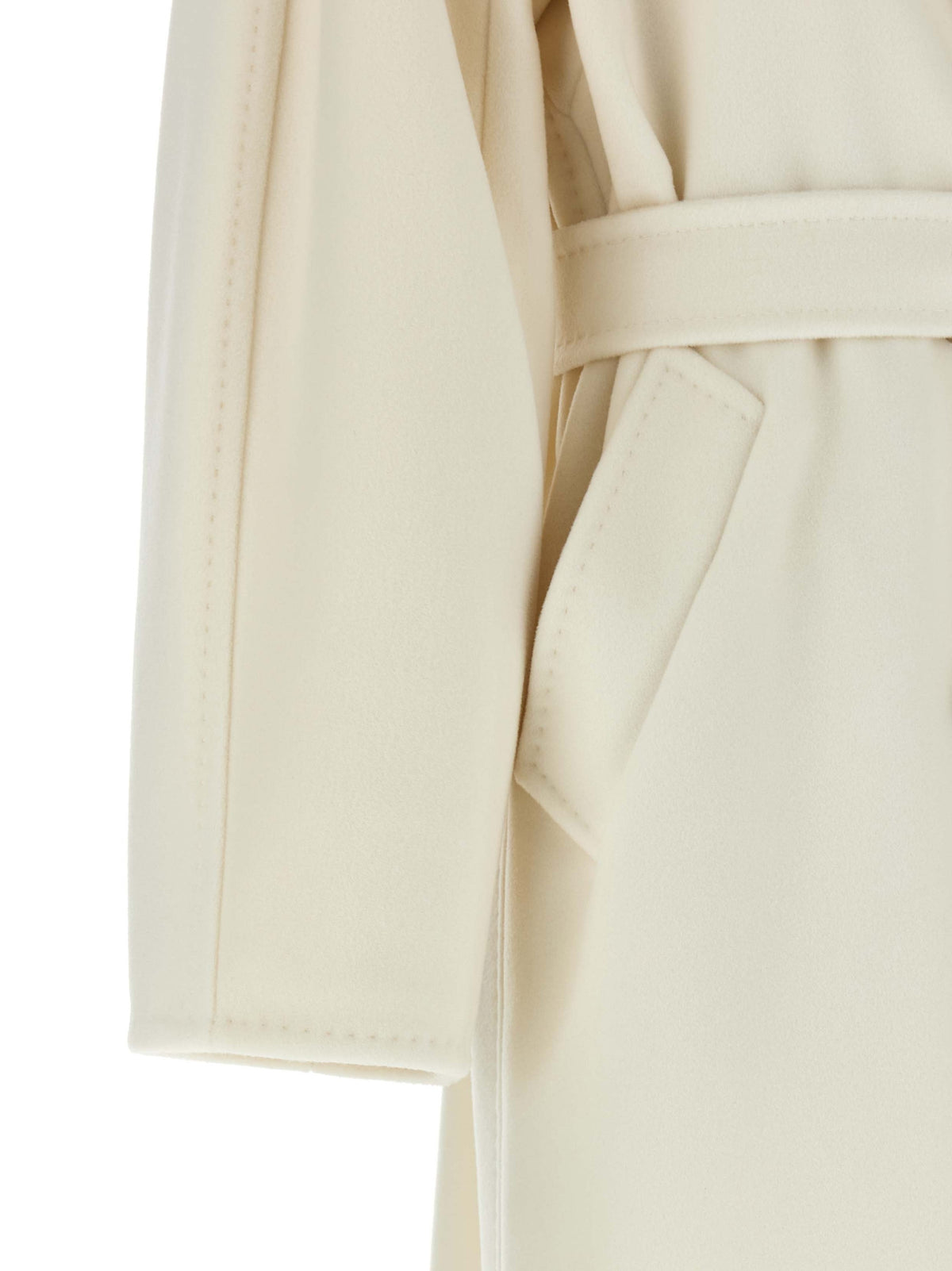 Manteau Max Mara blanc en laine vierge