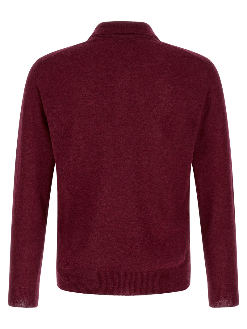 Polo ZANONE en cachemire Bordeaux