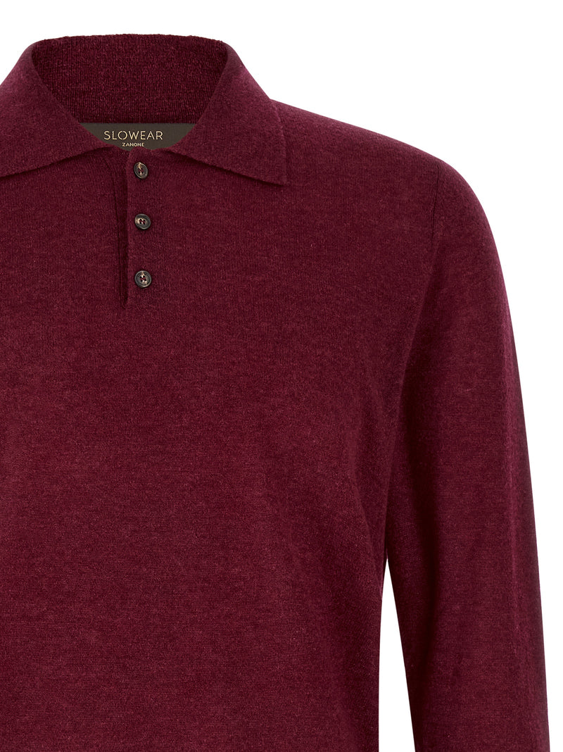 Polo ZANONE en cachemire Bordeaux
