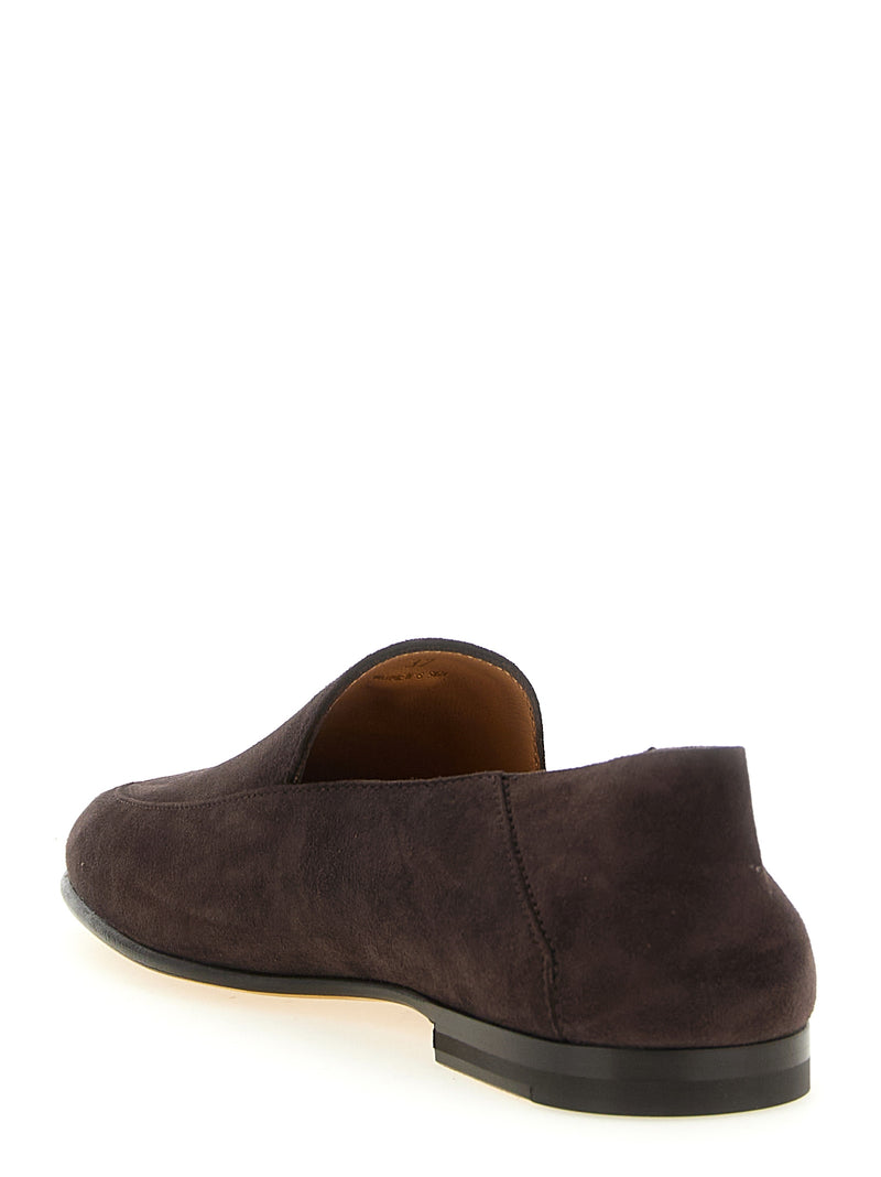 Mocassins à enfiler en cuir de chèvre marron Tod's