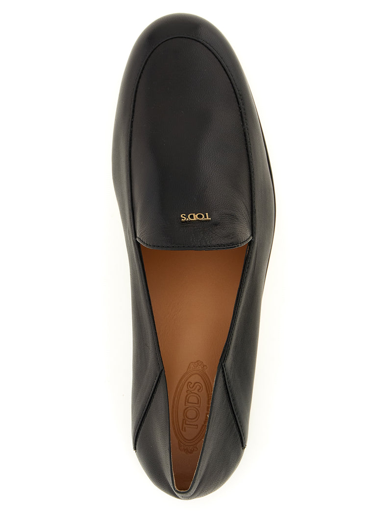 Mocassins à enfiler en cuir d'agneau noir Tod's