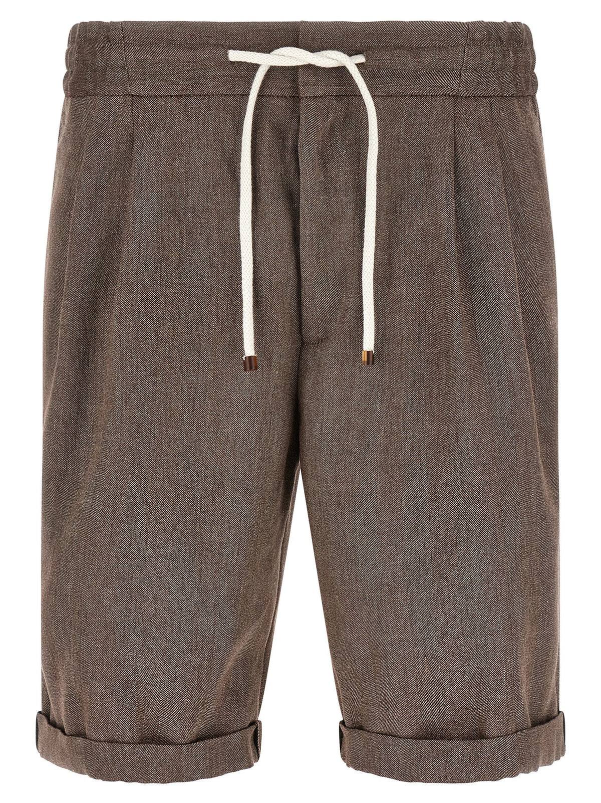 Brunello Cucinelli Brown Linen Bermuda Shorts