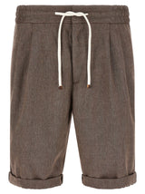 Brunello Cucinelli Brown Linen Bermuda Shorts