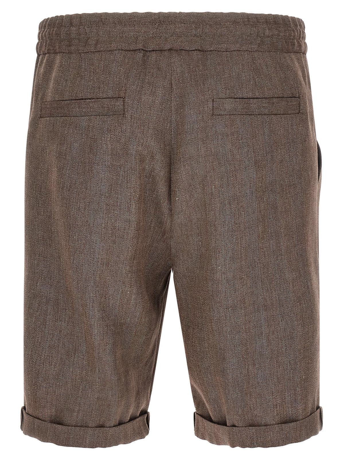 Brunello Cucinelli Brown Linen Bermuda Shorts