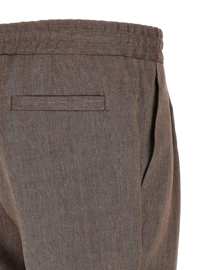 Brunello Cucinelli Brown Linen Bermuda Shorts