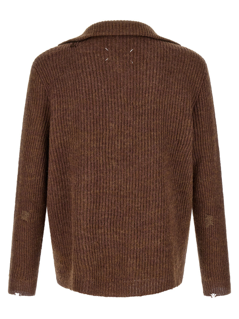 Gilet en lin marron Maison Margiela