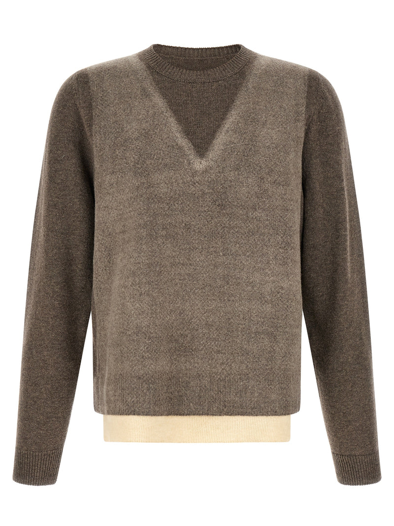 Cardigan Maison Margiela en laine vierge marron