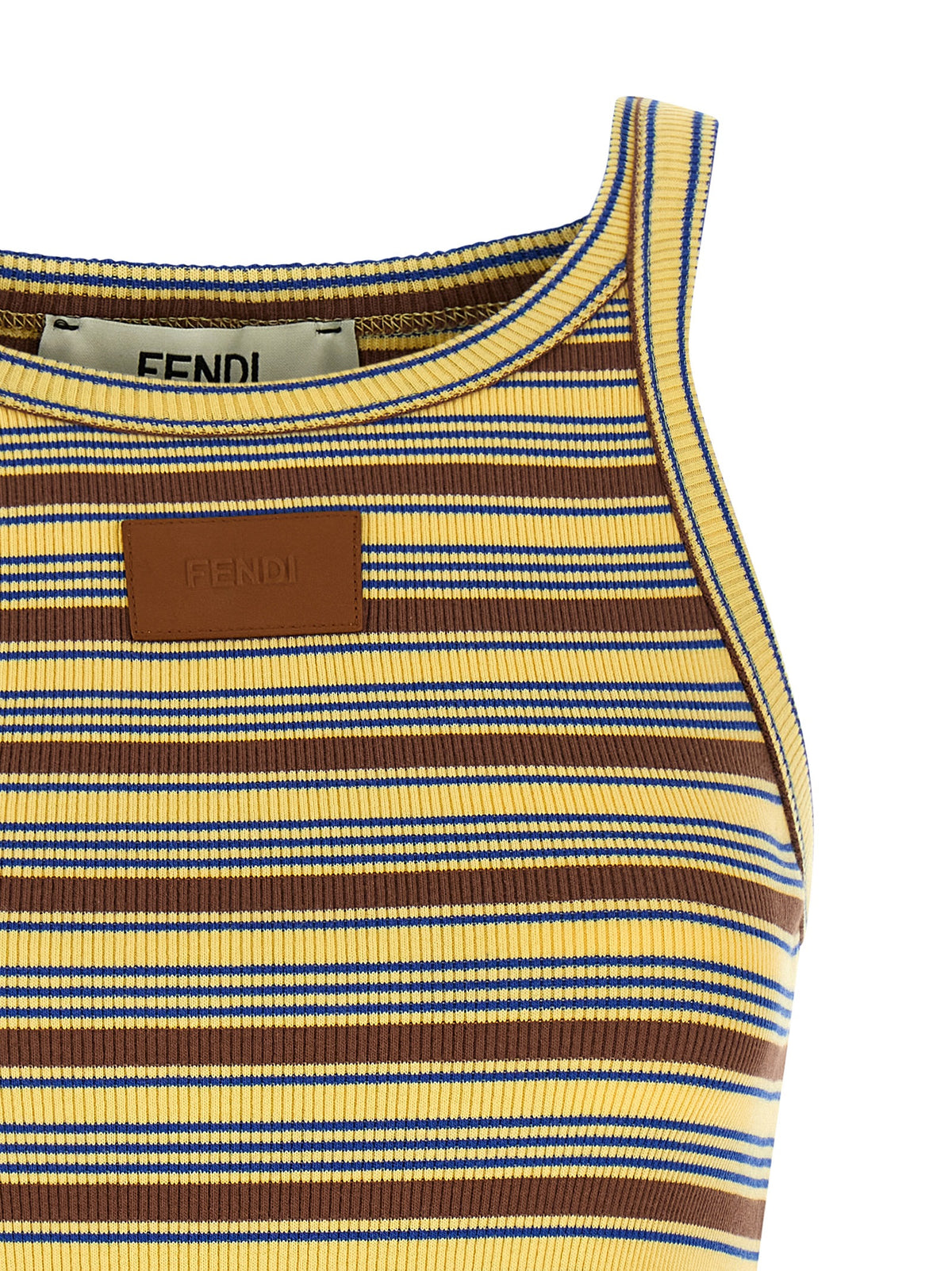 T-shirt sans manches en coton multicolore Fendi