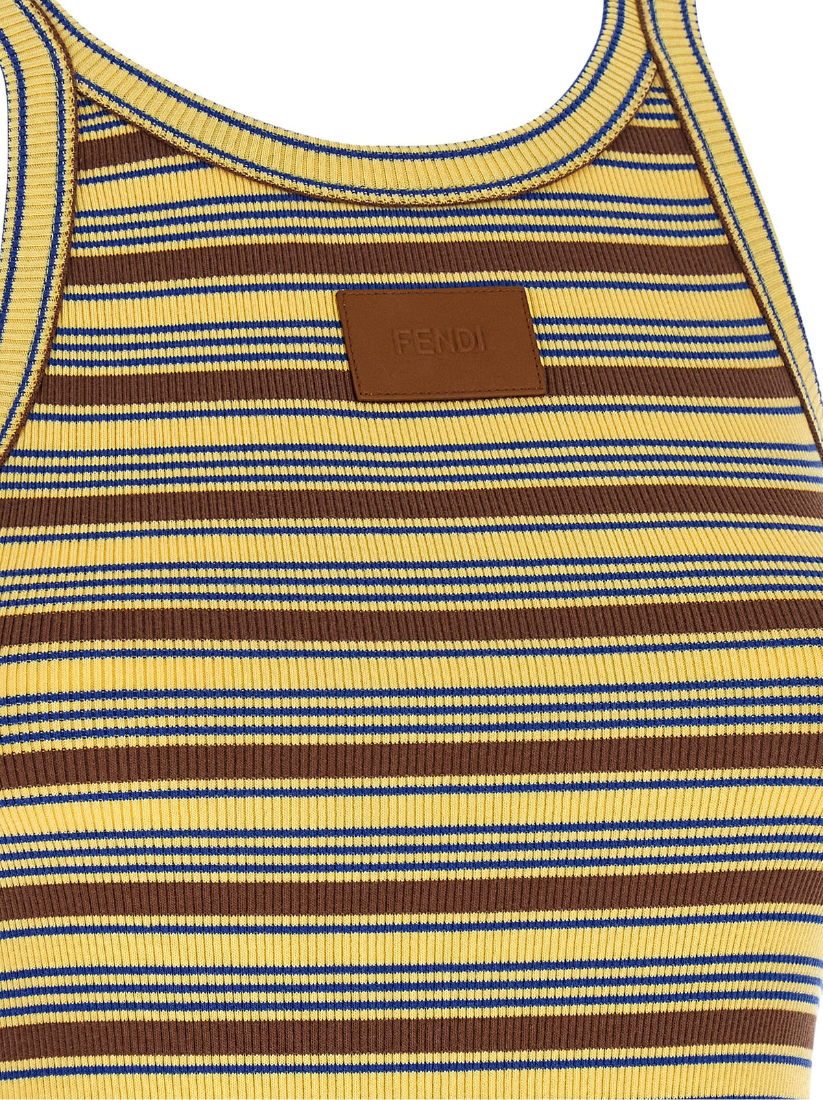 T-shirt sans manches en coton multicolore Fendi