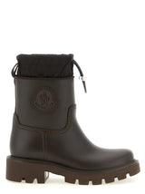 Bottines Moncler marron en PVC