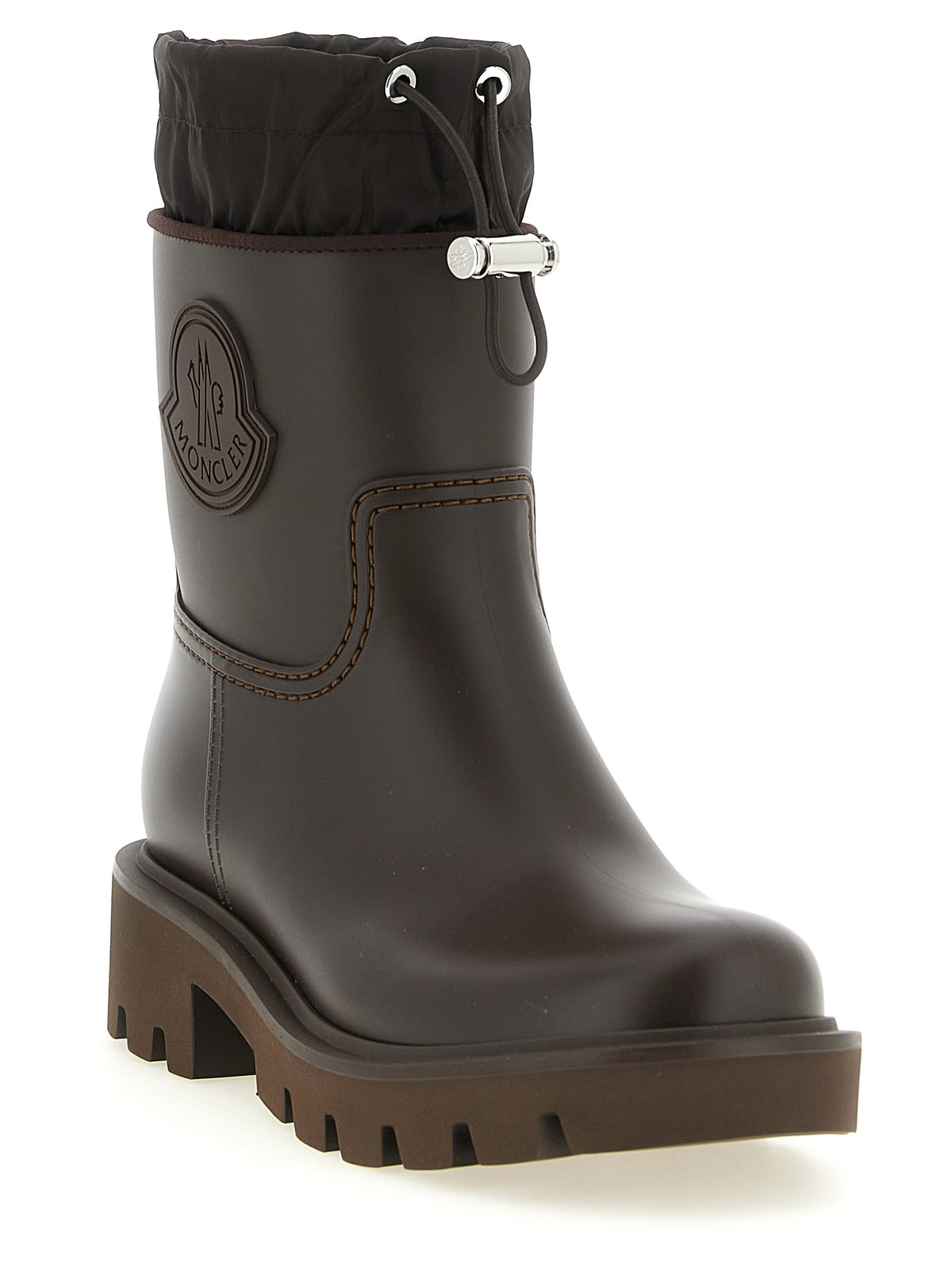 Bottines Moncler marron en PVC