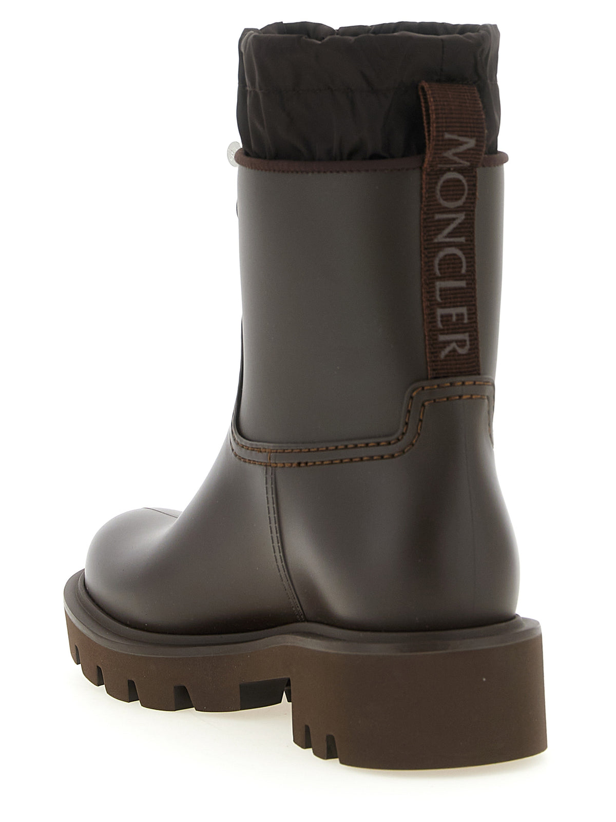 Bottines Moncler marron en PVC