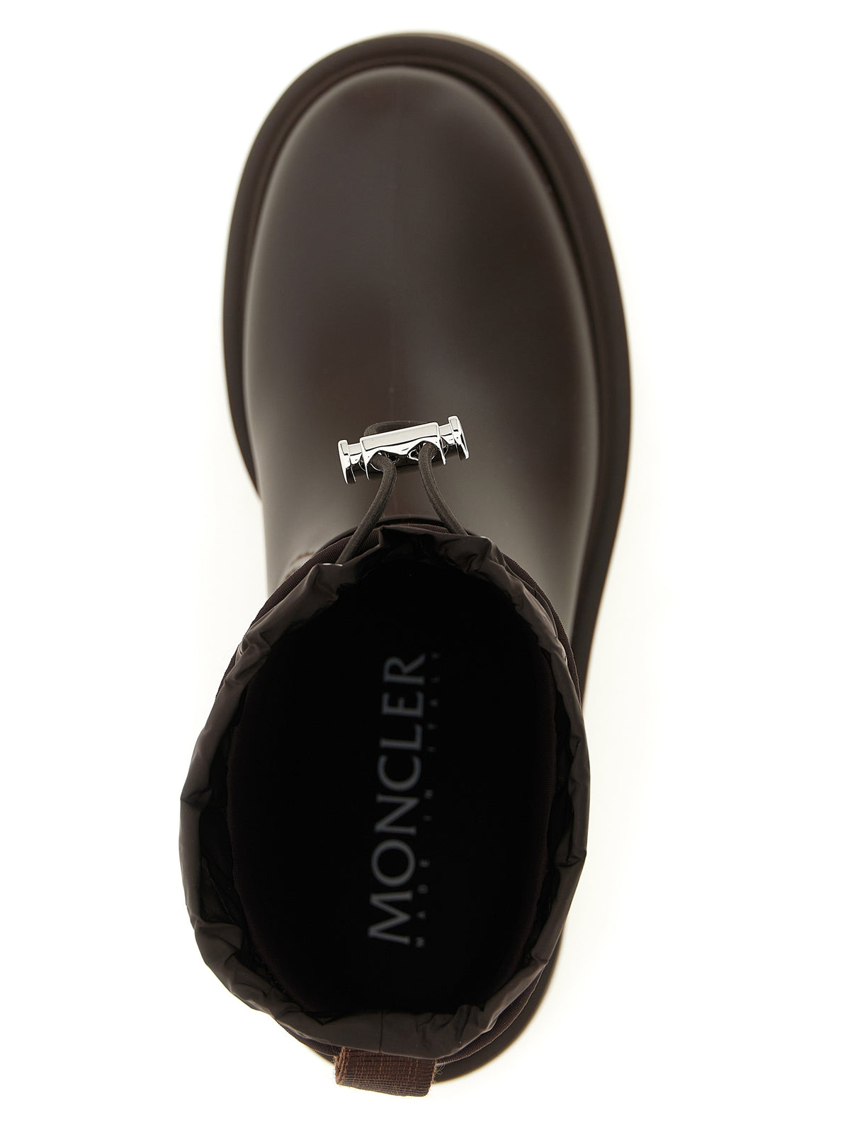Bottines Moncler marron en PVC