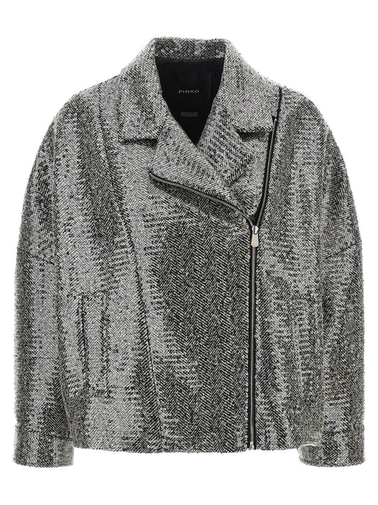 Bomber en polyester argenté PINKO