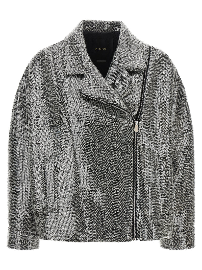 Bomber en polyester argenté PINKO