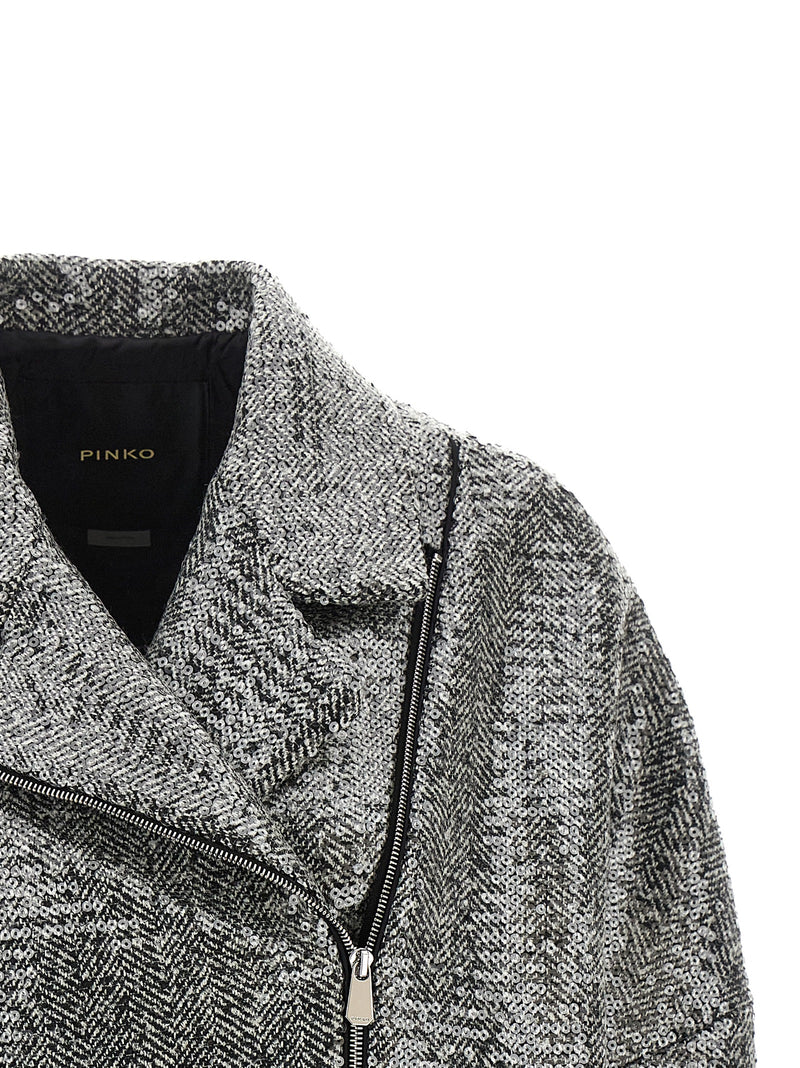 Bomber en polyester argenté PINKO